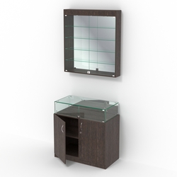 Комбинированный прилавок-витрина с верхней подсветкой КПВ-14-04, Дуб Венге