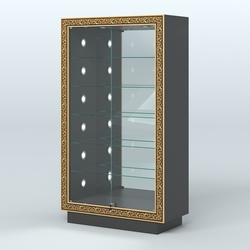 Низкая торговая витрина с декором НБА-507С, Черный