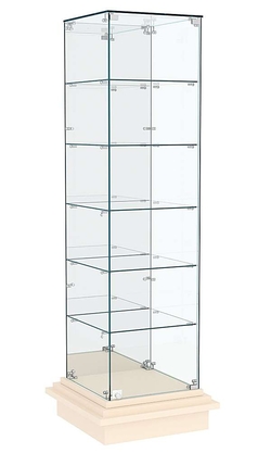 Витрина на подиуме с зеркалом ЗИККУРАТ №503, Крем Вайс