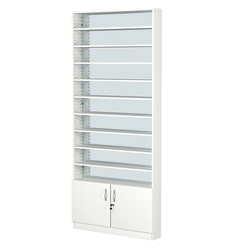 Стеллаж из ДСП с 9-ю полками 150x900 мм серии LEVEL-9 №9-2 (З/C - ЗЕРКАЛО), Белый