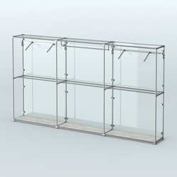 Торговая система ХРОМ (задняя стенка - стекло) 3600 мм с поручнями №3, Метрополитан Грей