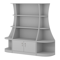 Пристенный низкий стеллаж ГАРАНТ №1, Серый