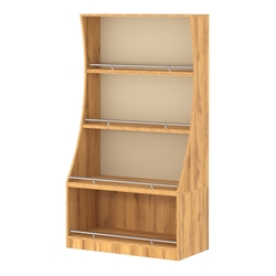 Стеллаж Гарант низкий №2-1-900-О с ограничителями, Дуб Золотистый и Крем Вайс