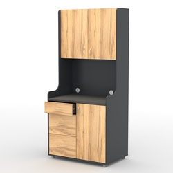 Офисная мини-кухня ЭЛЕГИЯ №4А, Антрацит+Дуб Золотистый