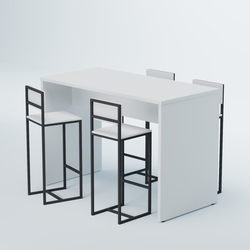 Комплект барный стол "Кофе-брейк" №1 и стулья, Белый