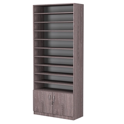 Стеллаж из ДСП с 9-ю полками 350x900 мм серии LEVEL-9 №13 (З/C - ДВП), Ясень Анкор темный