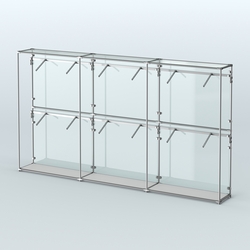 Торговая система ХРОМ (задняя стенка - стекло) 3600 мм с поручнями №4, Серый