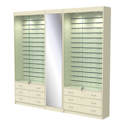 Комплект витрин под очки №10+1+10 (закрытый доступ), Крем Вайс