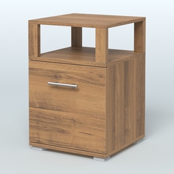 Тумба Динен №2 приставная 1 распашной фасад с надставкой, Орех