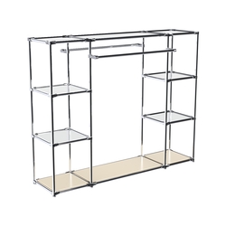 Хромированный стенд-вешало TD-45 №1-4 Хром с полками Зеркало 4мм, Крем Вайс