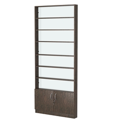 Стеллаж из ДСП с 6-ю полками 100x900 мм серии LEVEL-6 №8-1 (З/C - СТЕКЛО), Дуб Венге