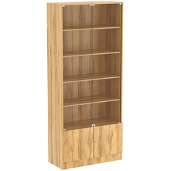 Торговая витрина Level №14-4п с  4-мя полками из ДСП 400х900мм, Дуб Золотистый