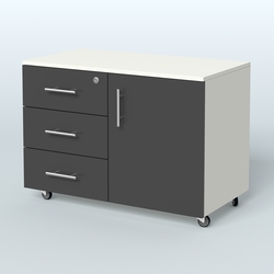 Тумба для оргтехники Види Вуд, цвет мокко, Белый и Черный