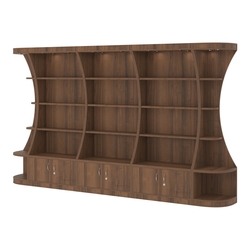 Пристенный высокий стеллаж ГАРАНТ №3, Орех