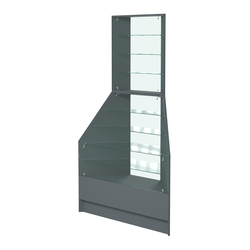 Витрина АЛМАЗ №2 внешняя угловая, Темно-Серый