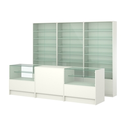 Комплект витрин с наклонными полками SL-6 №12 и прилавков ЭК-3, Белый