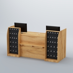 Ресепшен Атлант с фасадными наклонными экономпанелями №4, Дуб Золотистый