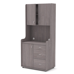 Офисная мини-кухня ЭЛЕГИЯ №3, Ясень Анкор темный