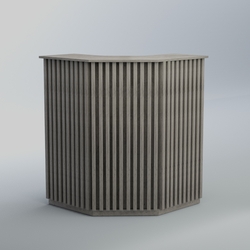 Ресепшен угловой серии ВЕРТИКАЛЬ №3, Бетон Чикаго светло-серый F186 ST9