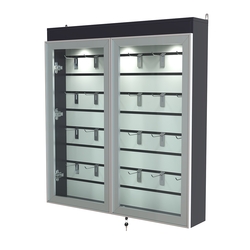 Витрина настенная №4-2Б закрытая с экономпанелью и фризом серии Collecto, Антрацит