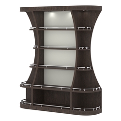 Пристенный высокий стеллаж ГАРАНТ №1-О с ограничителями, Дуб Венге + Белый