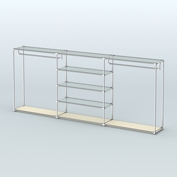 Островная торговая система ХРОМ 3600 мм с поручнями №9, Крем Вайс