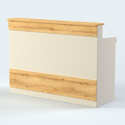 Стол - верстак широкий с ящиками и дверью №3, Дуб Золотистый и Крем Вайс