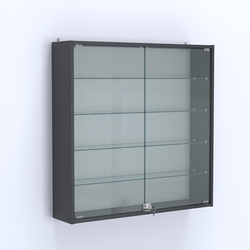 Витрина настенная №204-1А с узкими прозрачными полками, Антрацит