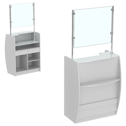 Прилавок кассовый Бриз с экраном №1-Э, Серый