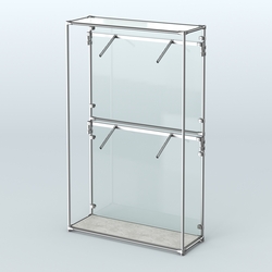 Торговая система ХРОМ (задняя стенка - стекло) 1200 мм с поручнями №3, Метрополитан Грей