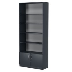 Стеллаж из ДСП с 4-мя полками 350x900 мм серии LEVEL-4 №13 (З/C - ДВП), Антрацит