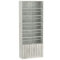 Витрина серии "Смок" №1-ДП-800 (с доп. полками), Метрополитан Грей