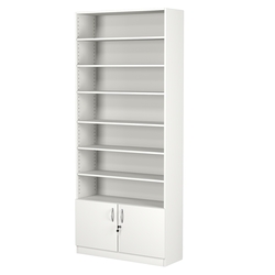 Стеллаж из ДСП с 6-ю полками 300x900 мм серии LEVEL-6 №12 (З/C - ДВП), Белый