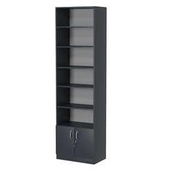 Стеллаж из ДСП с 5-ю полками 350x600 мм серии LEVEL-5 №6 (З/C - ДВП), Антрацит