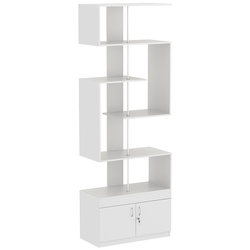 Стеллаж серии КУБ S-образный №4 с распашными дверками в накопителе, Серый