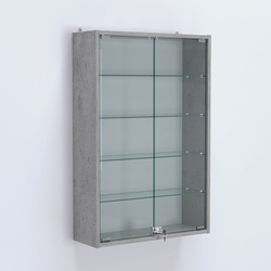 Витрина настенная №202-1А высокая, Бетон Чикаго светло-серый F186 ST9