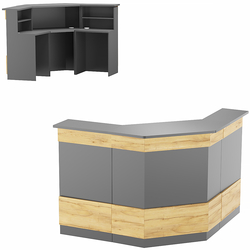 Комбинация ресепшенов Сеть №2-3-2, Дуб Золотистый и Темно-Серый