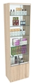 Витрина СЭСП-Z №2-400 (З/C - Стекло) со стеклянными полками и шторками Дуб сонома