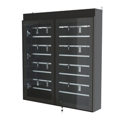 Витрина настенная №4-2Б закрытая с экономпанелью и фризом серии Collecto, Черный