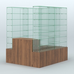 Павильон ИСТРА (глубина витрин-300мм) №1в (2, 70 кв.м), Орех