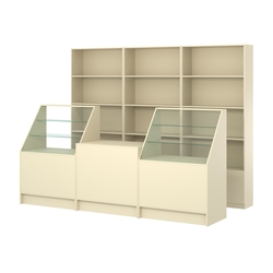 Комплект стеллажей ЭК-03 и прилавков ЭК-7, Крем Вайс