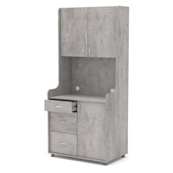 Офисная мини-кухня ЭЛЕГИЯ №4, Бетон Чикаго светло-серый F186 ST9