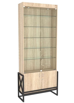 Витрина Лофт-Эконом №300-1-5п, Дуб сонома