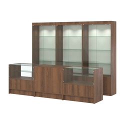 Комплект витрин ЭК-01 и прилавков ЭК-3, Орех