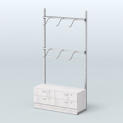 Система ЭЛЕГАНТ №3 без ДСП с тумбой T14 (1200 мм), Ясень Анкор светлый