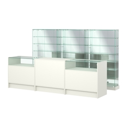 Комплект низких витрин ХП-11 и прилавков ЭК-2, Белый