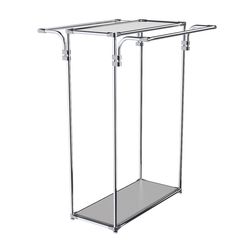 Хромированный стенд-вешало TD-11 №1-4 с полкой Зеркало 4мм, Серый