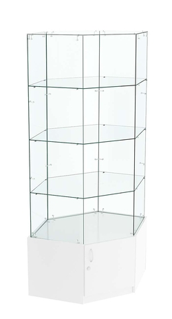 Витрина "Истра" угловая №118, шестигранная (З.С-стекло) без дверей, Белый