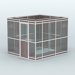 Павильон из профиля угловой №4в (5,5 кв.м), Ясень Анкор темный