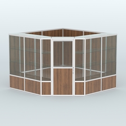 Павильон из профиля угловой №8б (9 кв.м), Орех